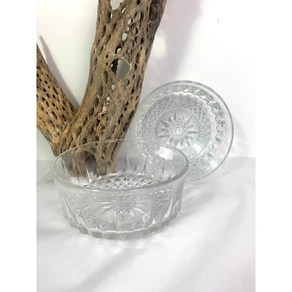 Vintage 70s Arcoroc France Crystal Dessert Salad Bowls